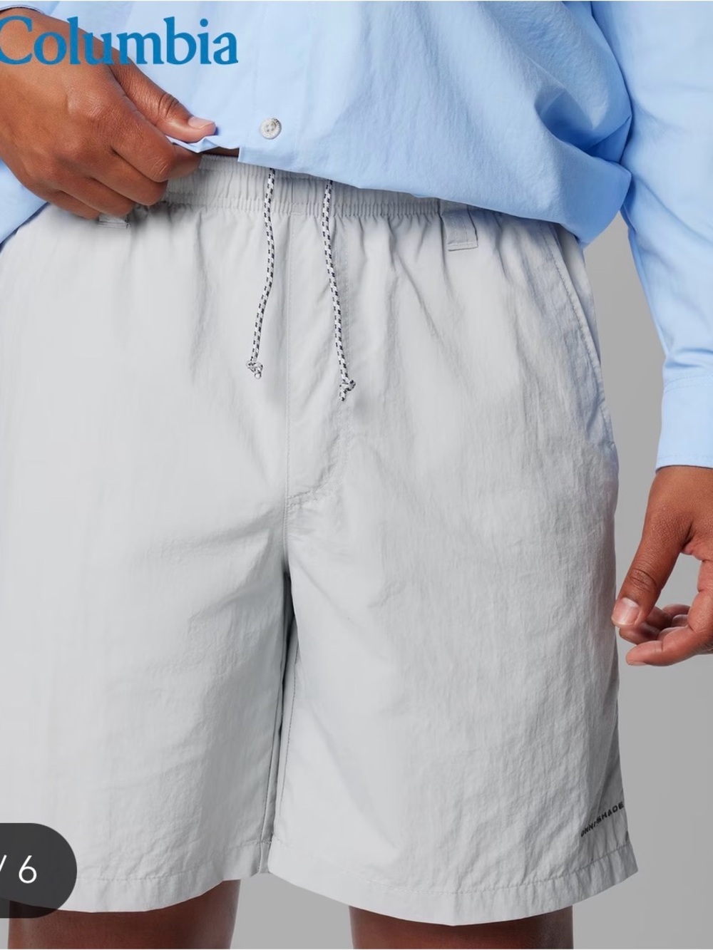 Columbia Men’s Light Gray Drawstring Hybrid Shorts